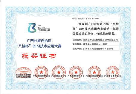 喜訊！公司榮獲“八桂杯”BIM技術應用大賽一等獎